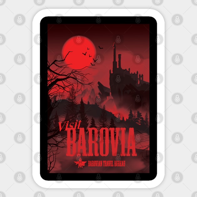 Visit Barovia (Travel Bureau red version) Sticker by Aftalnoran